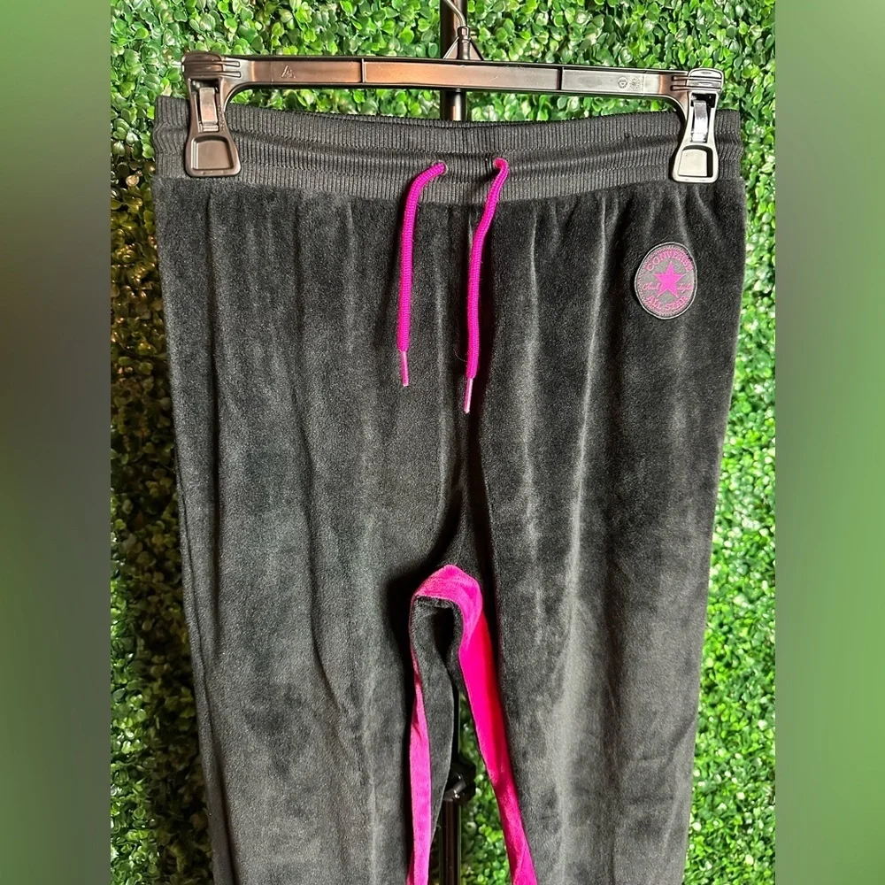 Converse‎ All-Star Girl's Black Joggers Velour Sweatpants Size Large
